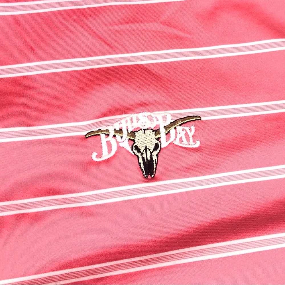 Peter Millar Summer Comfort Golf Polo Pink Bulls Bay Golf Club Logo - Picture 3 of 7